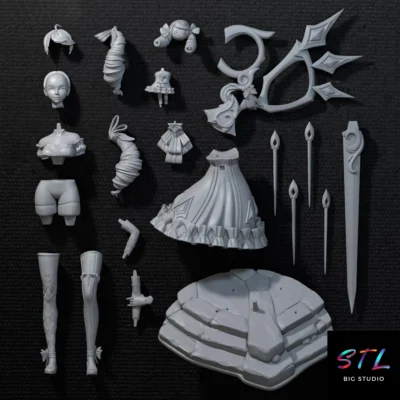 stl gwen lol para impresion 3d