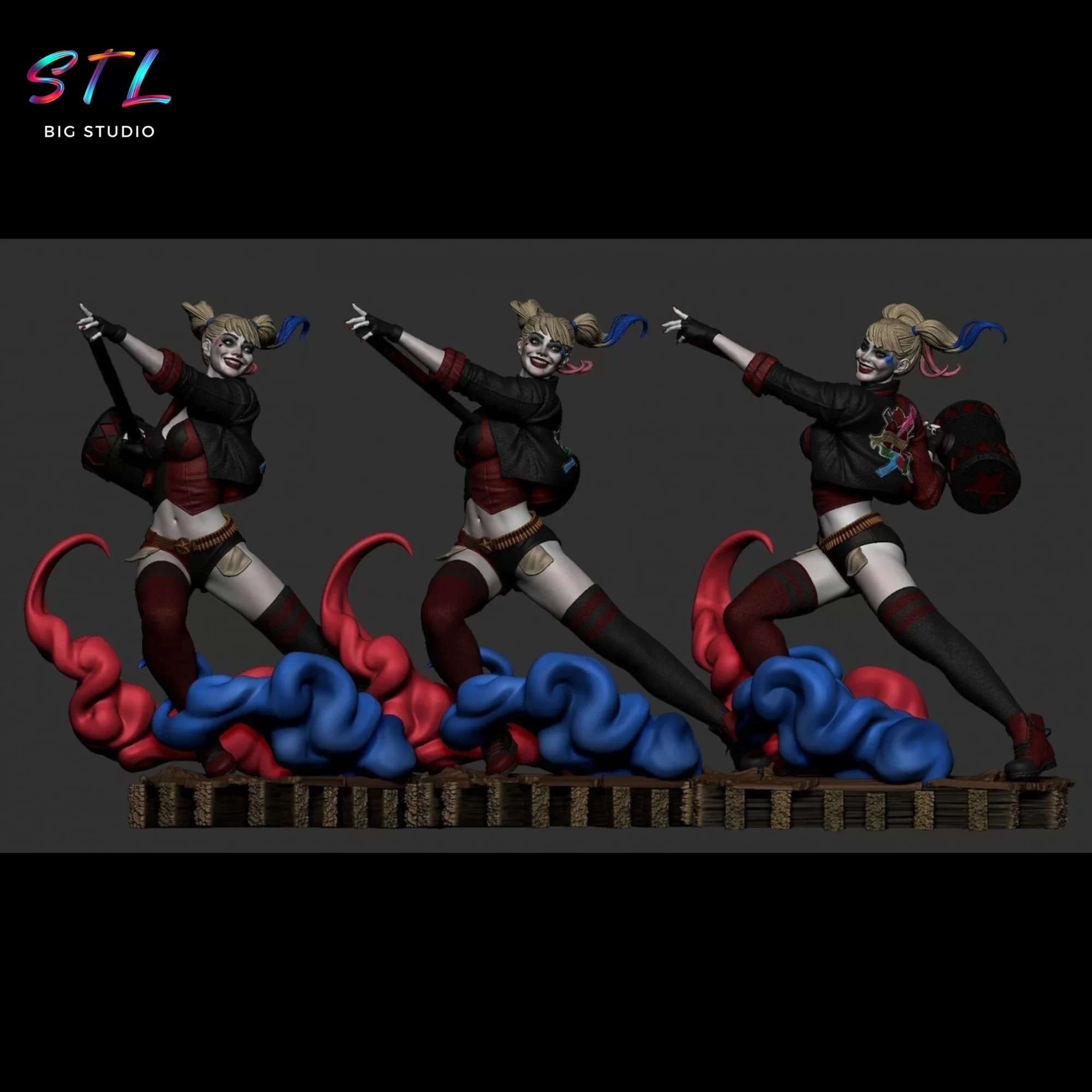 stl harley quinn diorama impresion 3d dc stl harley quinn diorama impresion 3d dc