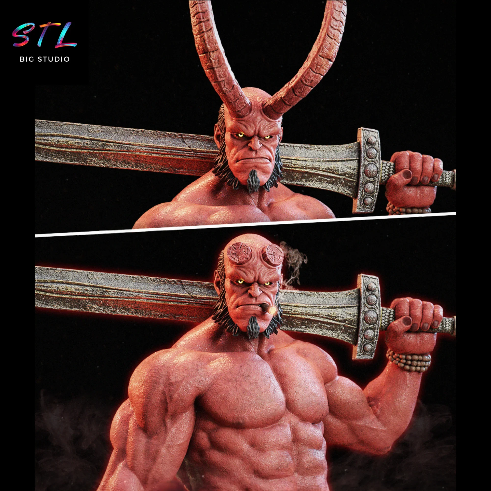 stl hellboy impresion 3d figura pelicula stl hellboy impresion 3d figura pelicula