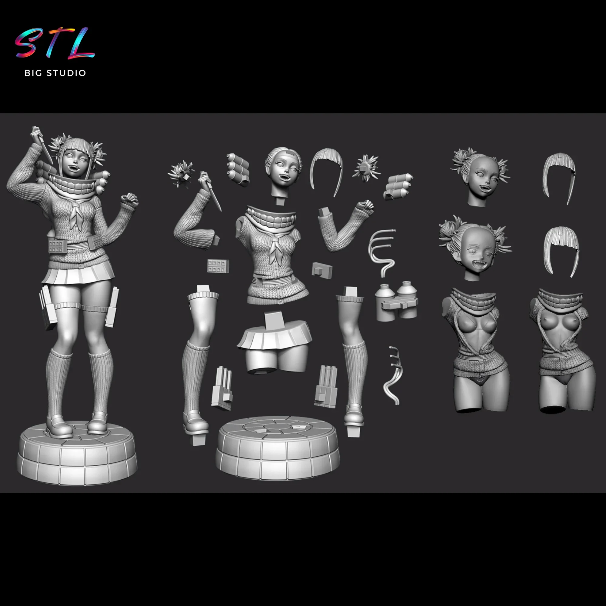stl himiko toga impresion 3d boku no hero stl himiko toga impresion 3d boku no hero