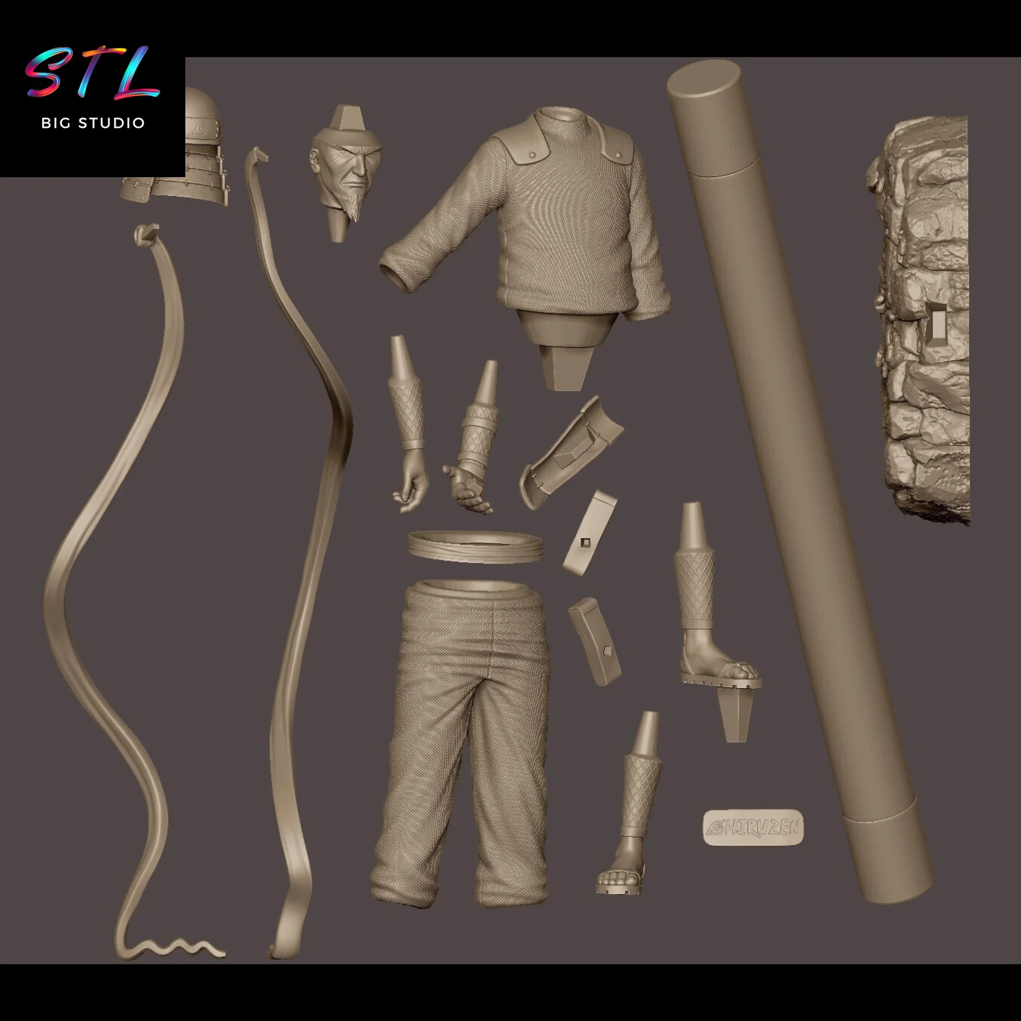 stl hiruzen sarutobi para impresion 3d stl hiruzen sarutobi para impresion 3d