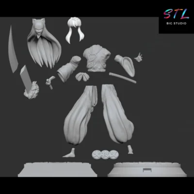 stl inuyasha figura impresion 3d