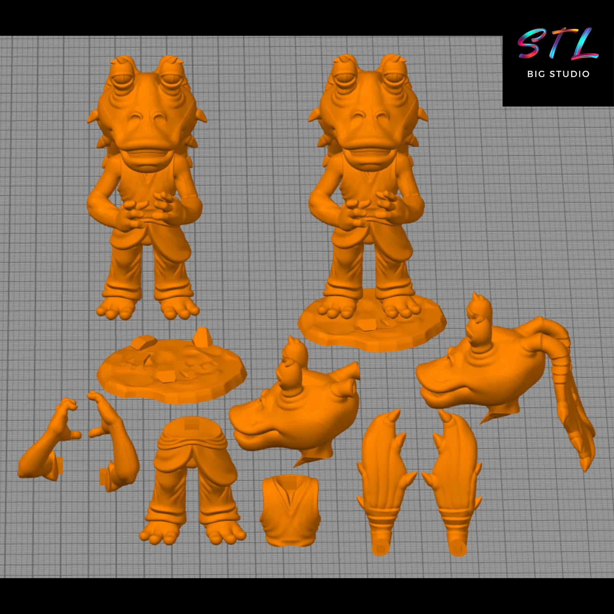 stl jar jar binks chibi kawaii star wars 3d stl jar jar binks chibi kawaii star wars 3d