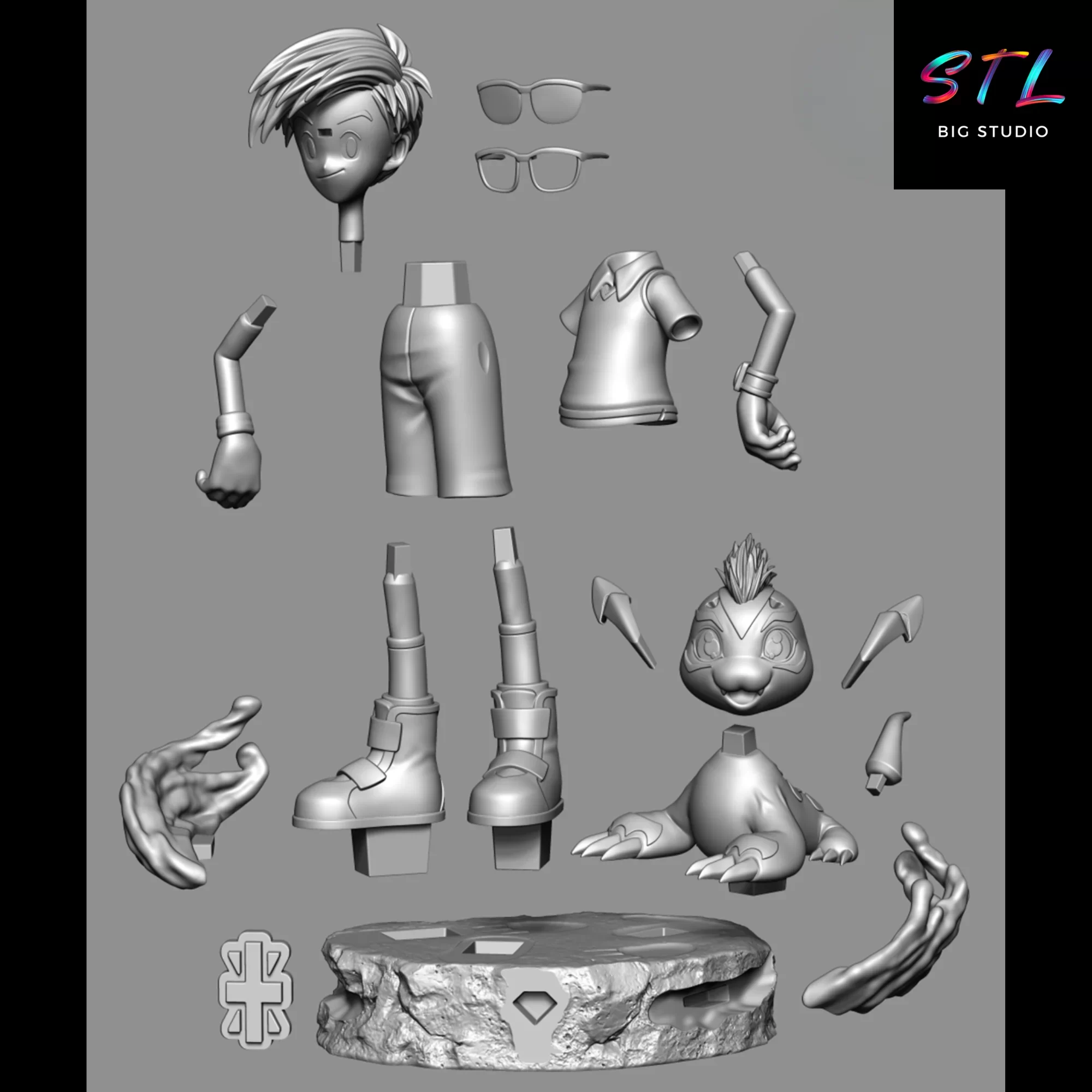 stl joe gomamon diorama para imprimir en 3d stl joe gomamon diorama para imprimir en 3d