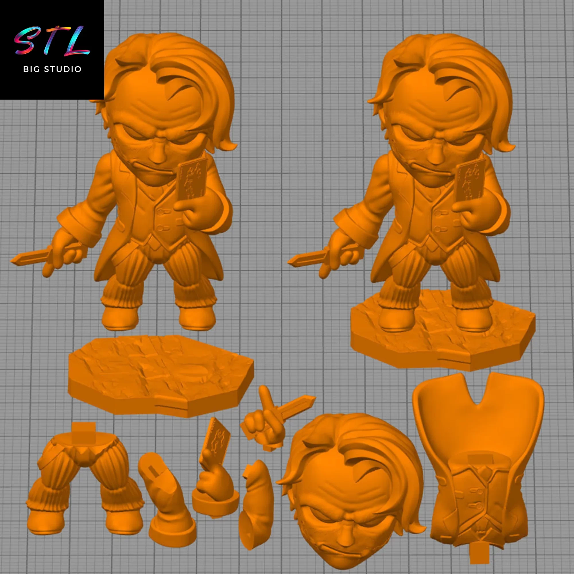 stl joker chibi batman kawaii 3d