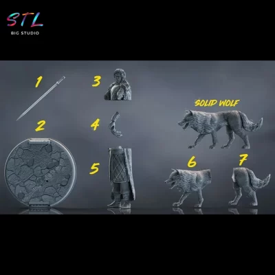 stl jon snow juego de tronos impresion 3d stark