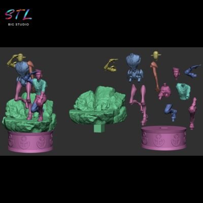 stl josuke higashikata jojo's bizarre adventure figura impresion 3d