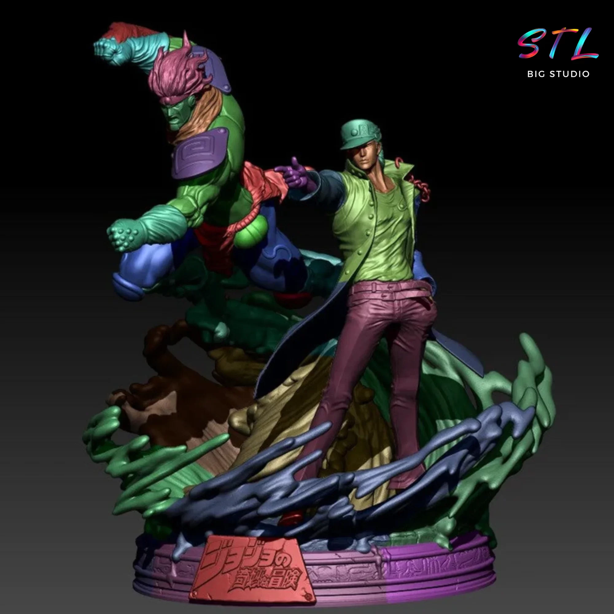 stl jotaro kujo diorama jojos bizarre adventure impresion 3d stl jotaro kujo diorama jojos bizarre adventure impresion 3d