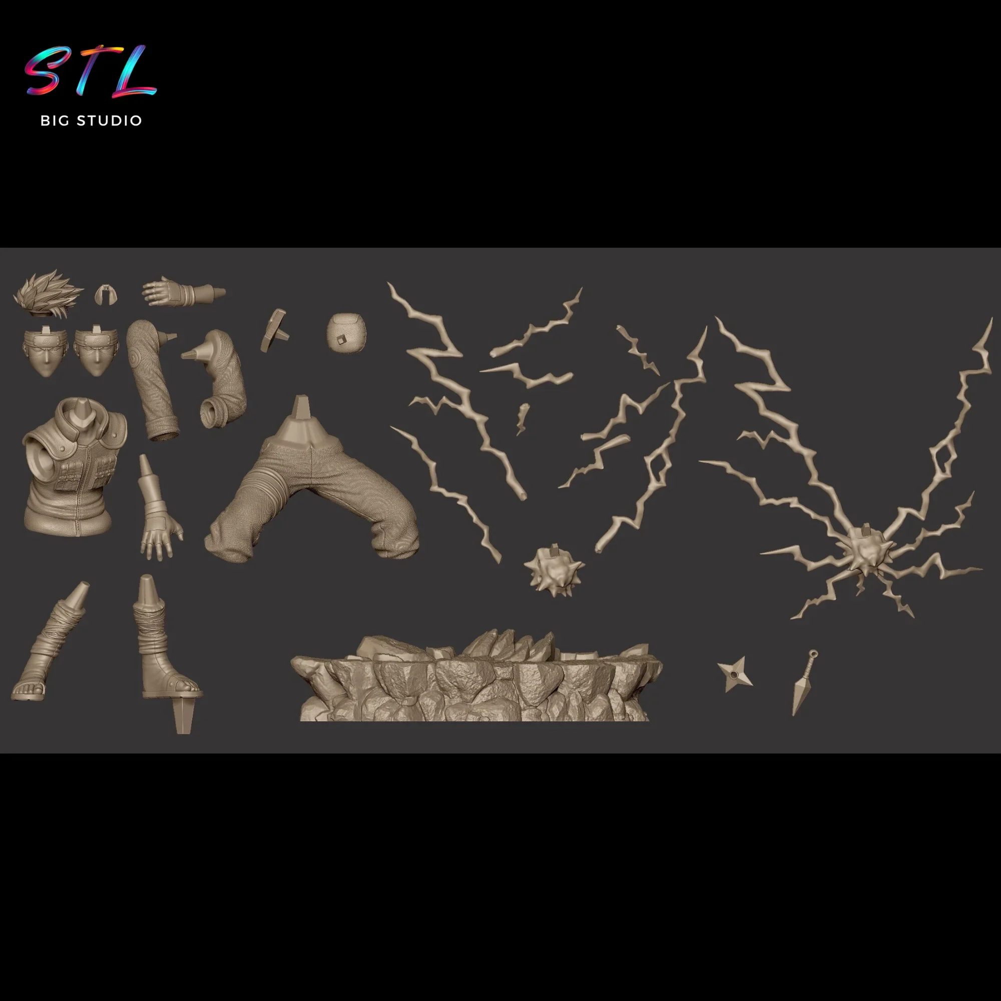 stl kakashi hatake impresion 3d figura naruto shippuden stl kakashi hatake impresion 3d figura naruto shippuden