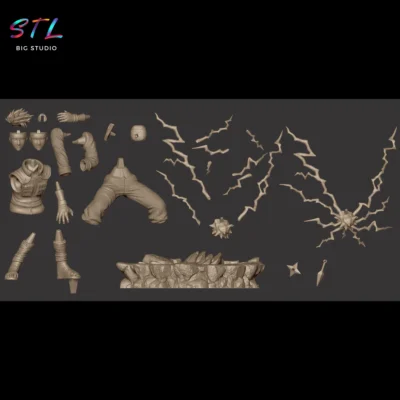 stl kakashi hatake impresion 3d figura naruto shippuden