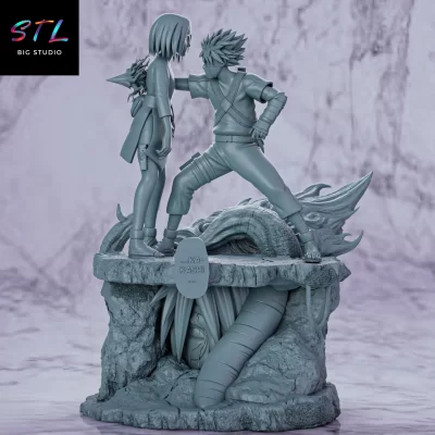 stl kakashi y rin pequeños diorama naruto impresion 3d