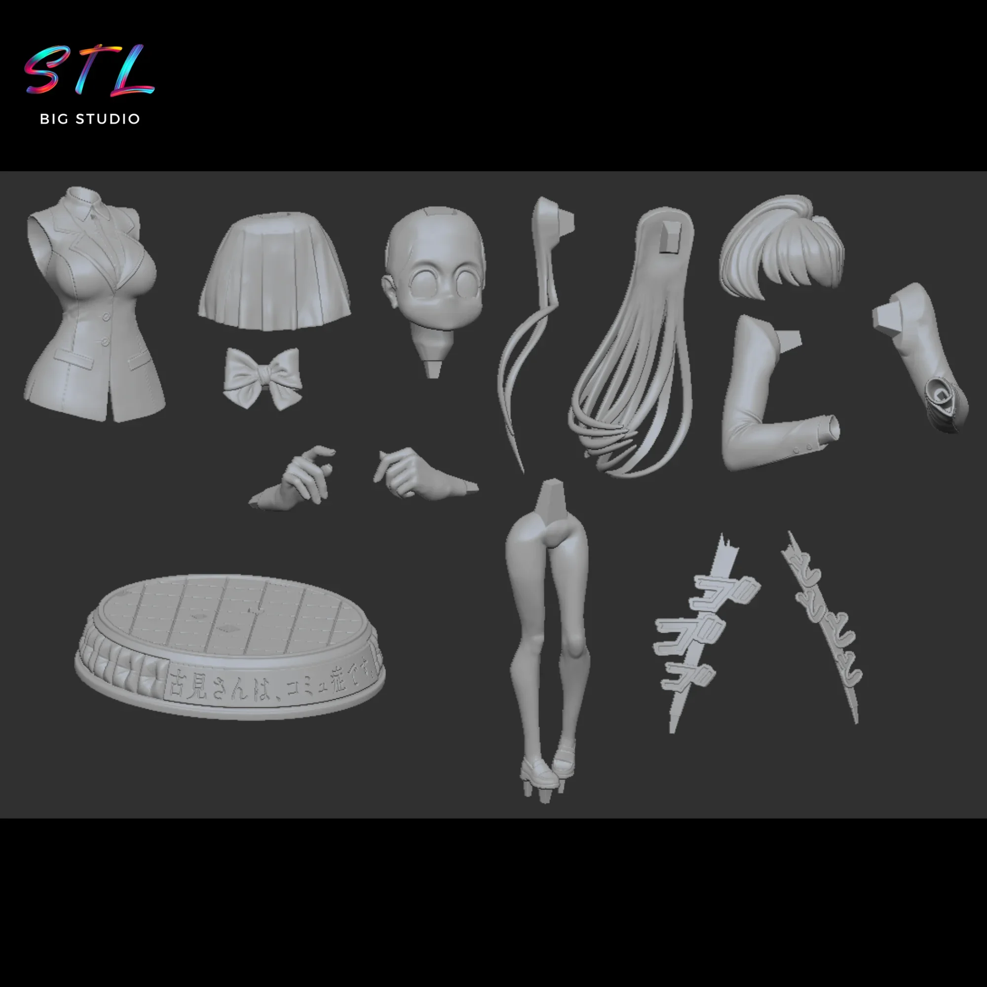 stl komi-san no puede comunicarse figura impresion 3d stl komi-san no puede comunicarse figura impresion 3d