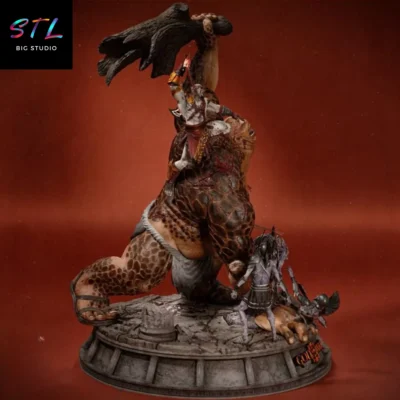 stl kratos vs cyclope impresion 3d god of war diorama