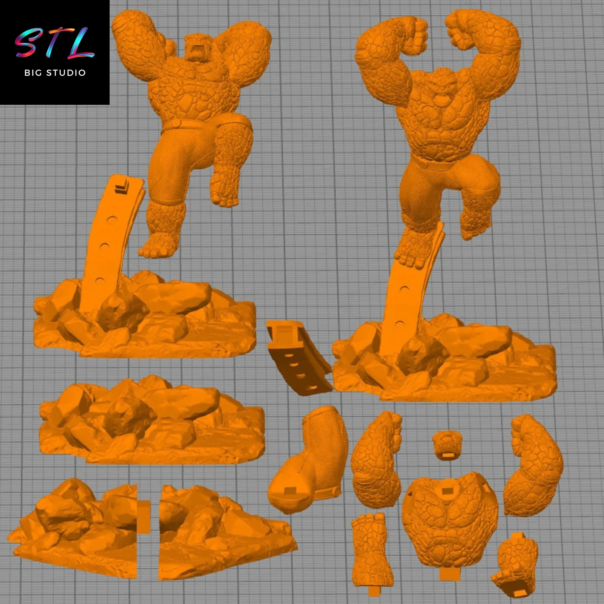 stl la cosa impresion 3d figura fantastic four stl la cosa impresion 3d figura fantastic four