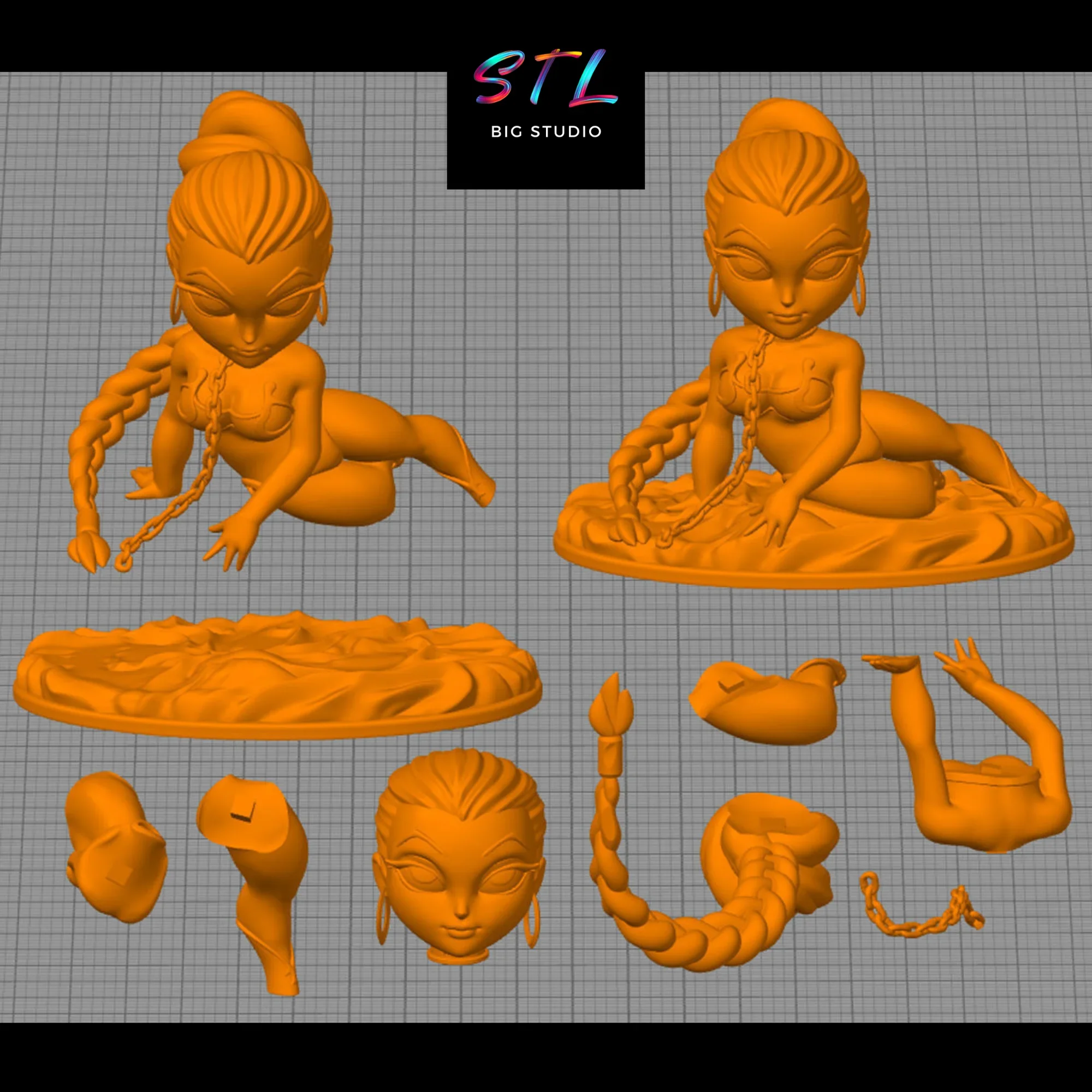 stl leia esclava star wars chibi kawaii para impresion 3d stl leia esclava star wars chibi kawaii para impresion 3d