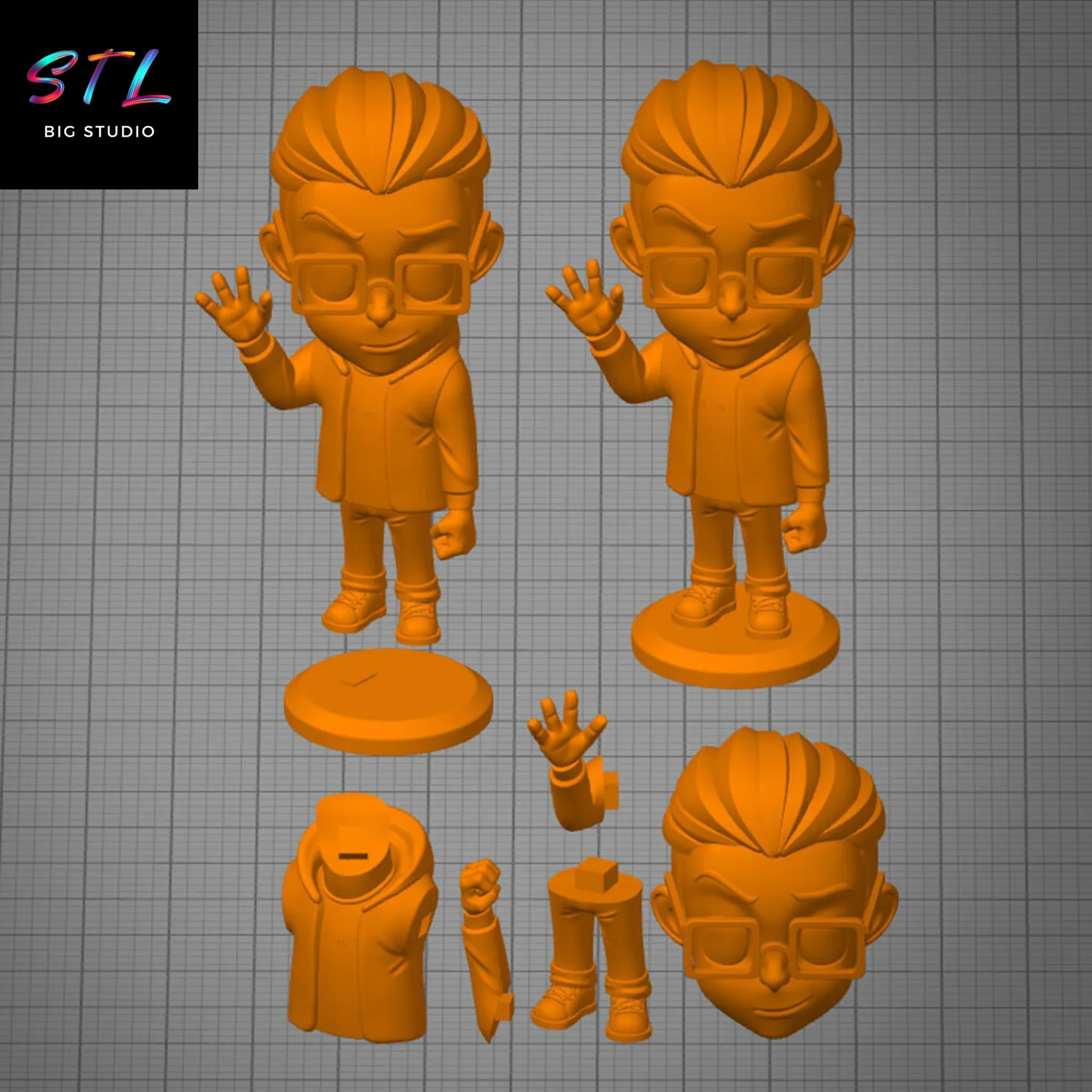 stl leonard chibi kawaii the big bang theory impresion 3d stl leonard chibi kawaii the big bang theory impresion 3d