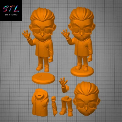 stl leonard chibi kawaii the big bang theory impresion 3d