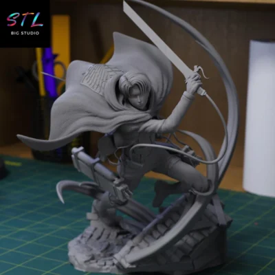 stl levi ackerman impresion 3d ataque a los titanes
