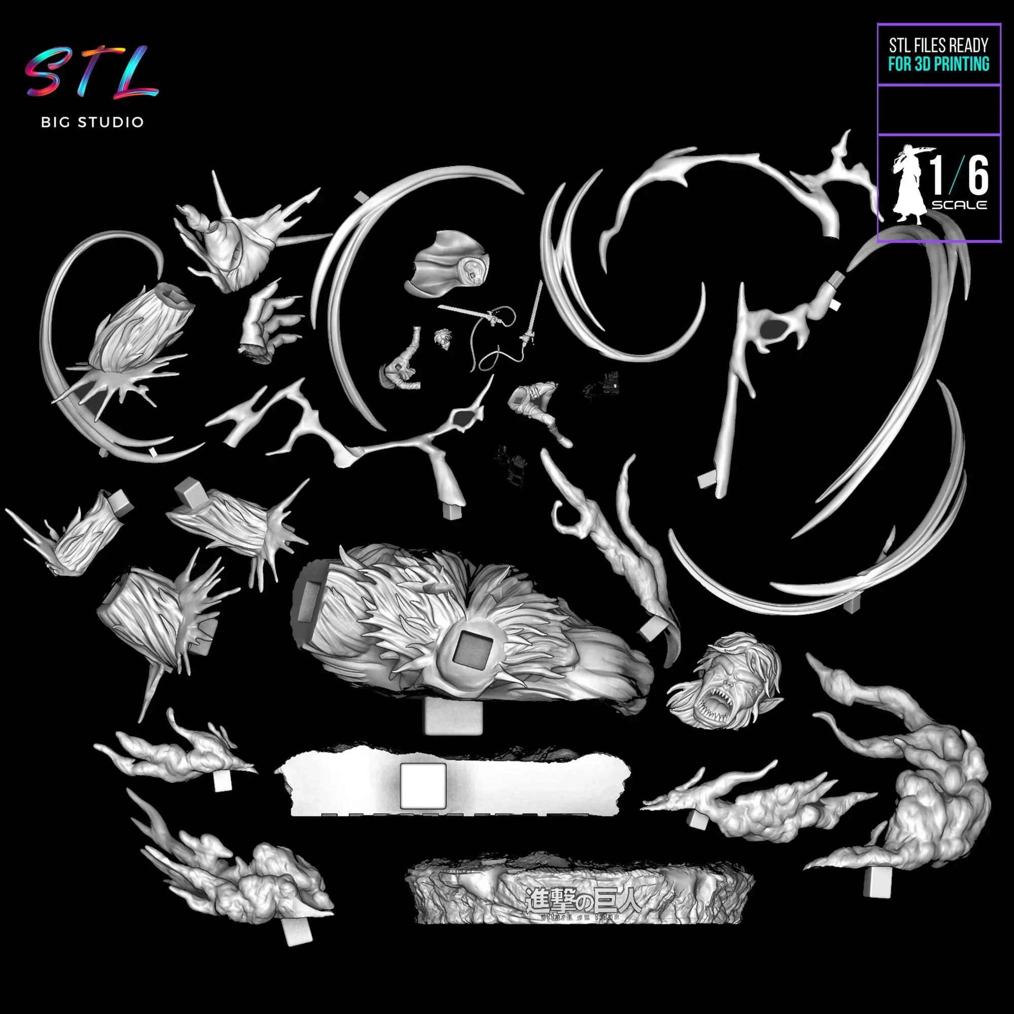 stl levi vs titan bestia diorama ataque a los titanes impresion 3d stl levi vs titan bestia diorama ataque a los titanes impresion 3d