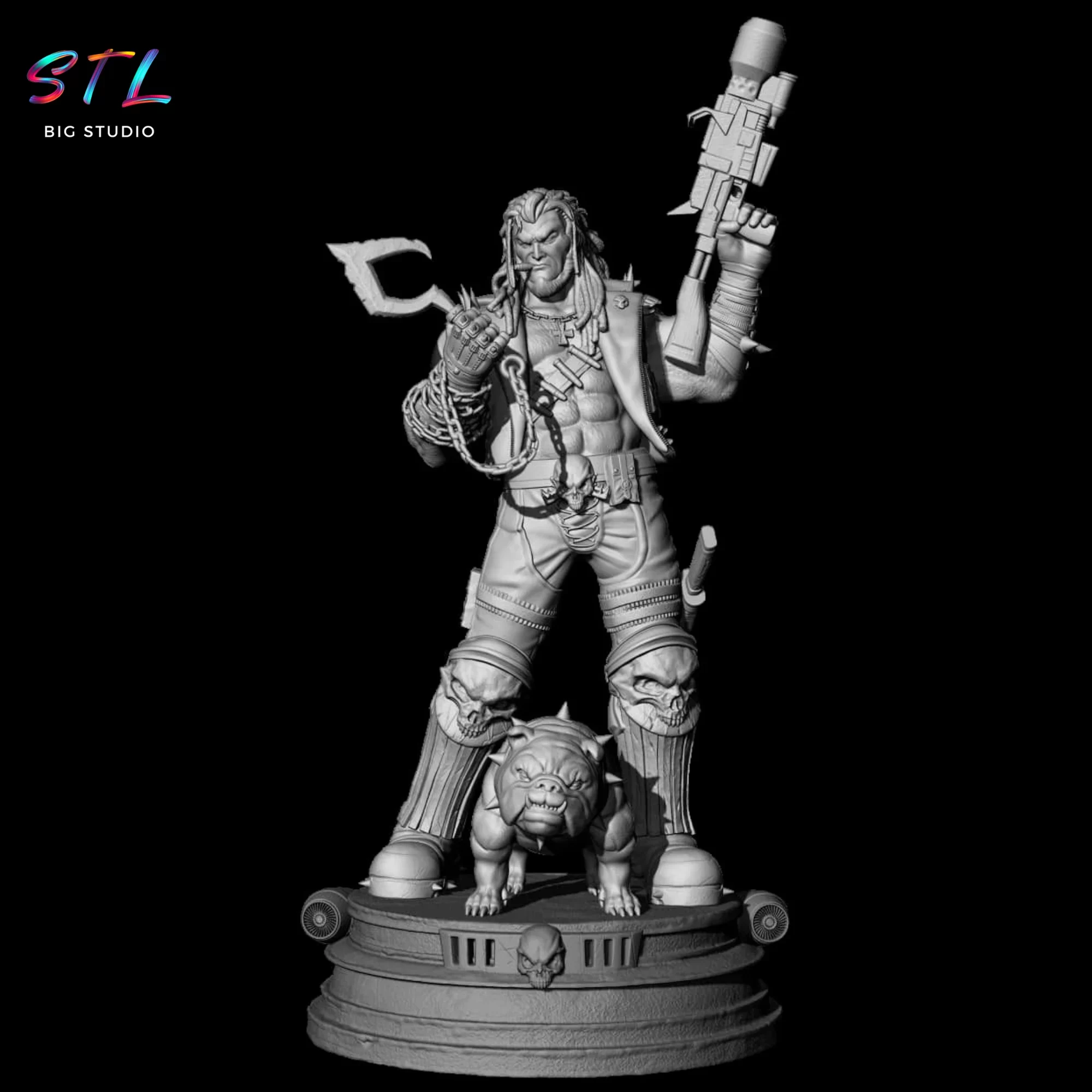 stl lobo y dawg diorama dc 3d stl lobo y dawg diorama dc 3d