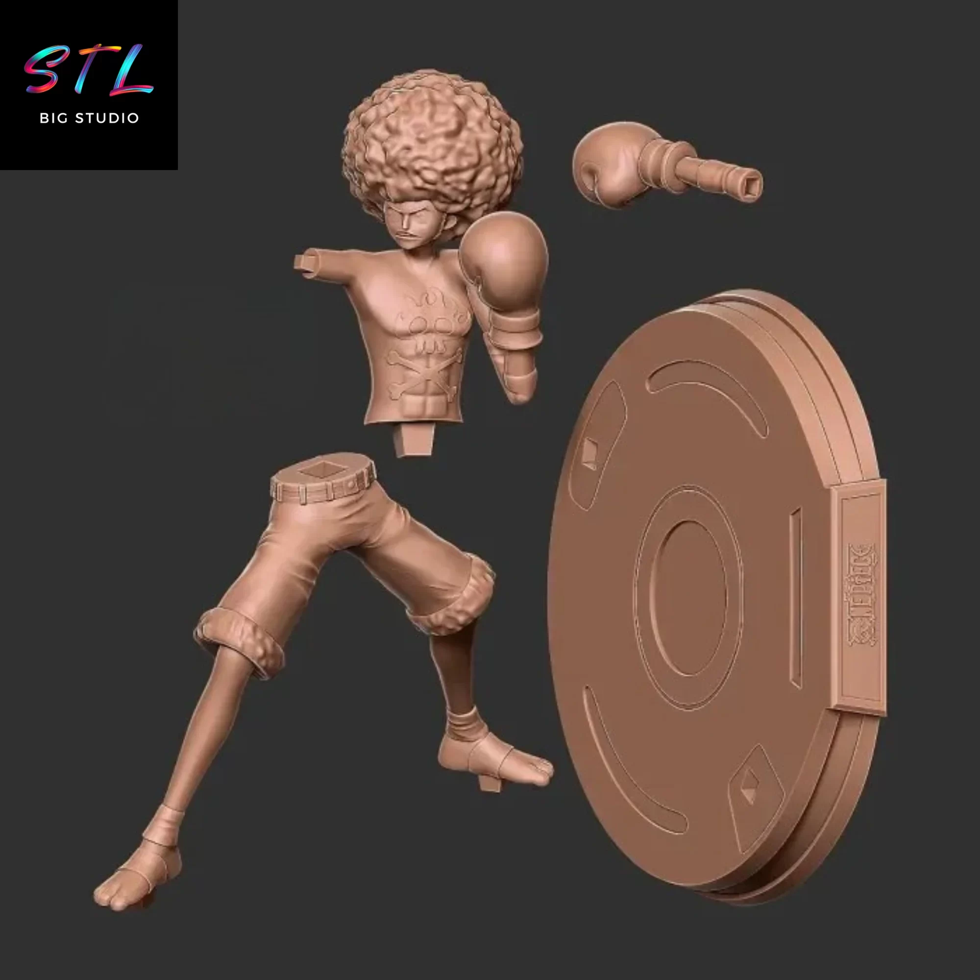 stl luffy afro imprimir 3d one piece stl luffy afro imprimir 3d one piece