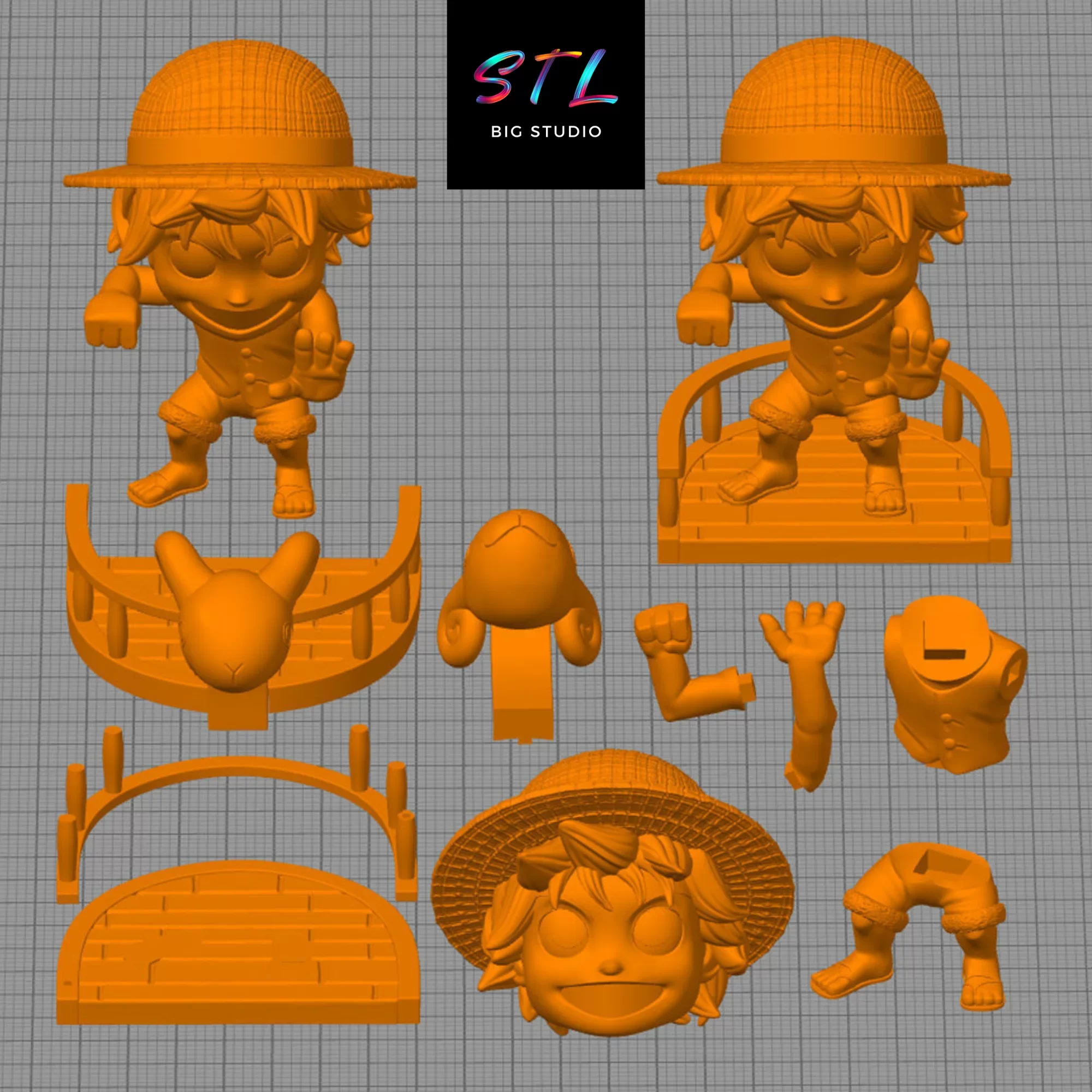 stl luffy chibi imprimir 3d one piece stl luffy chibi imprimir 3d one piece
