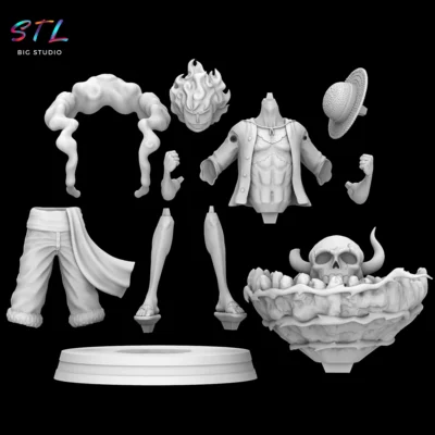 stl luffy gear 5 impresion 3d one piece