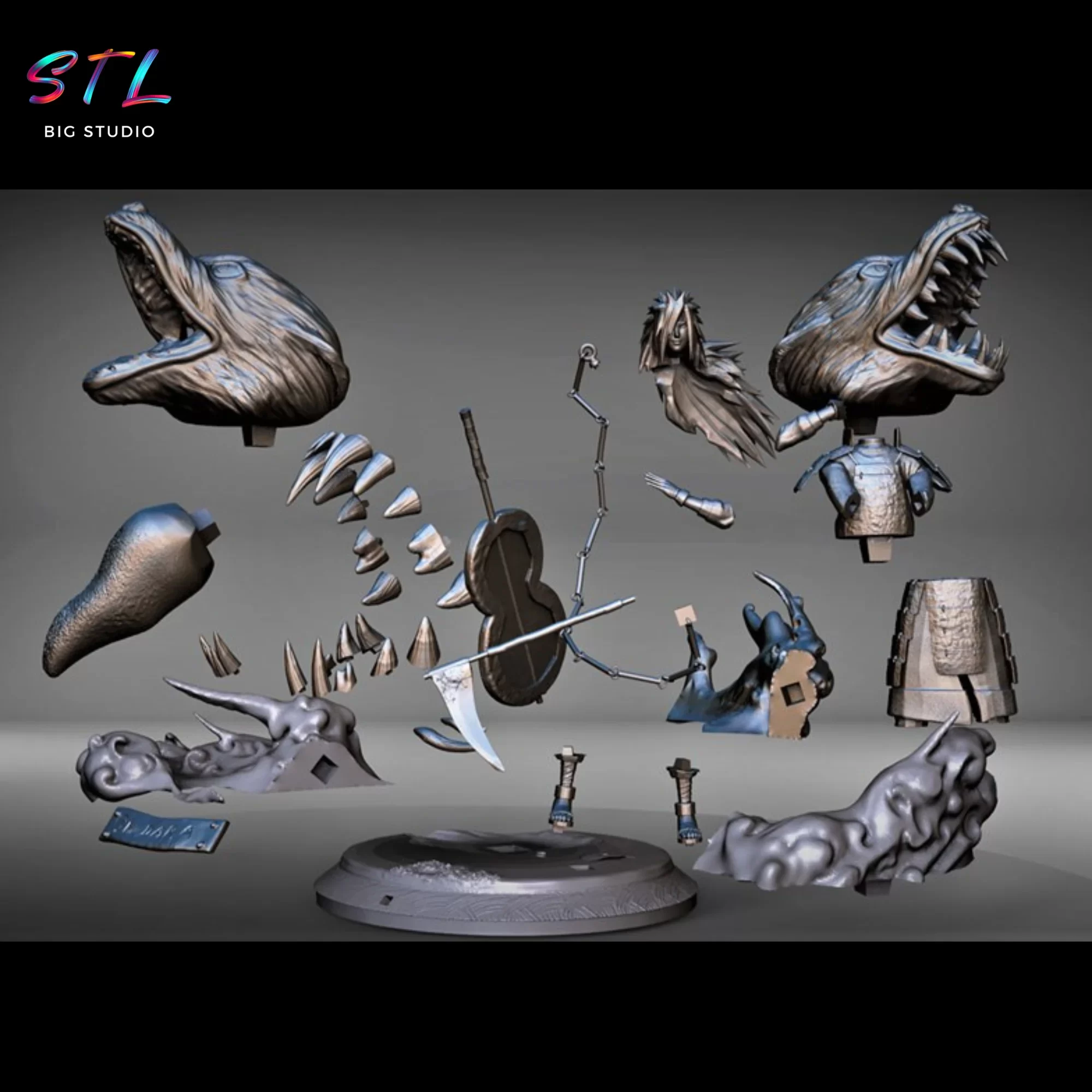 stl madara y kurama diorama 3d naruto stl madara y kurama diorama 3d naruto