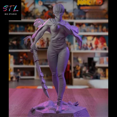 stl maki zenin jujutsu kaisen figura para impresion 3d