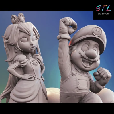 stl mario bros figura impresion 3d diorama