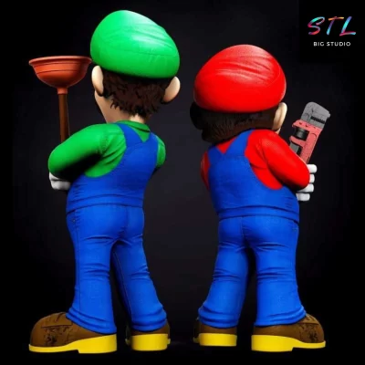 stl mario bros y luigi figuras 3d para impresion
