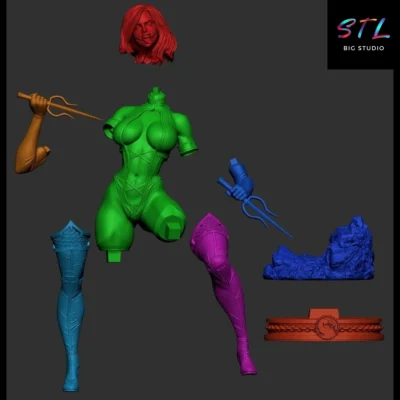 stl mileena figura mortal kombat impresion 3d