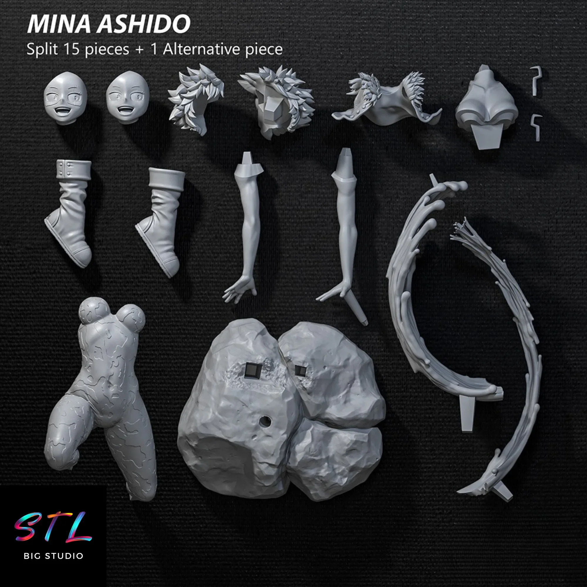 stl mina ashido impresion 3d figura my hero academia stl mina ashido impresion 3d figura my hero academia