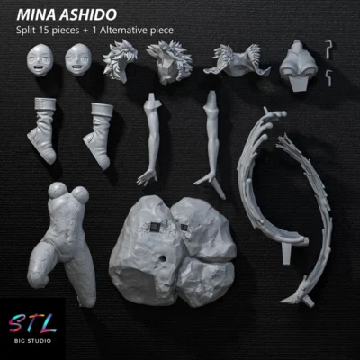 stl mina ashido impresion 3d figura my hero academia