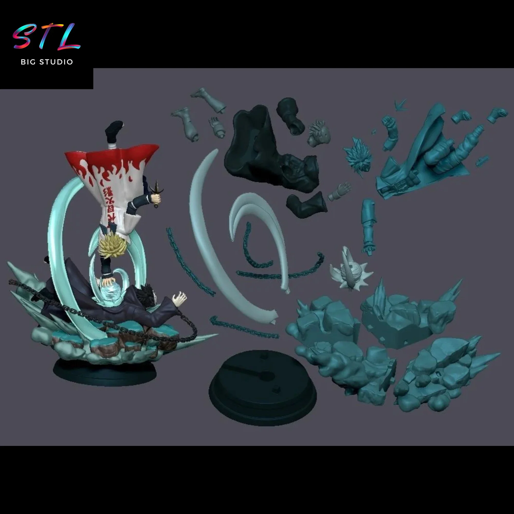 stl minato vs obito impresion 3d diorama naruto stl minato vs obito impresion 3d diorama naruto