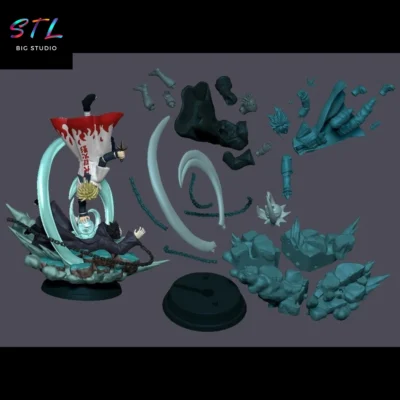 stl minato vs obito impresion 3d diorama naruto