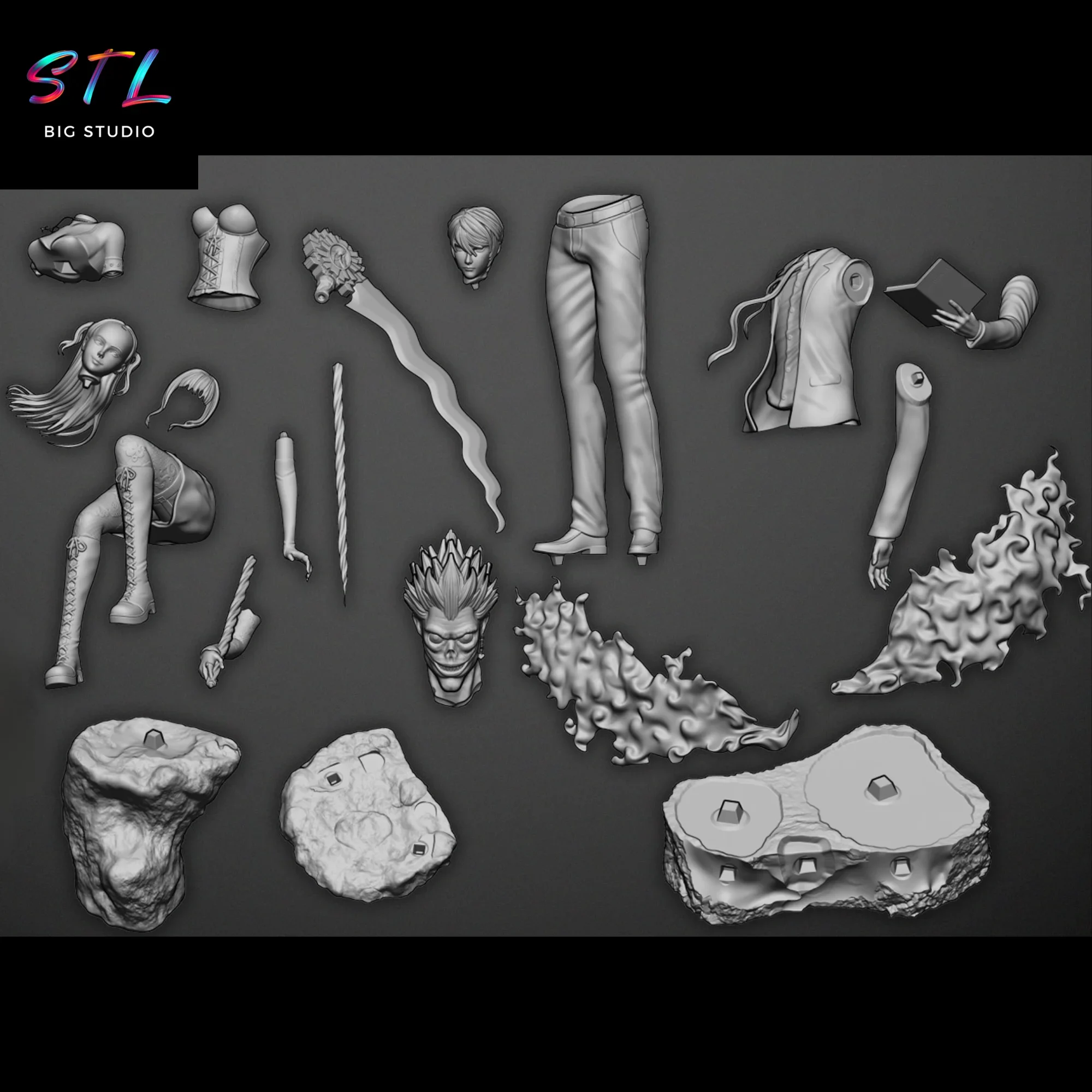 stl misa y light impresion 3d diorama death note stl misa y light impresion 3d diorama death note