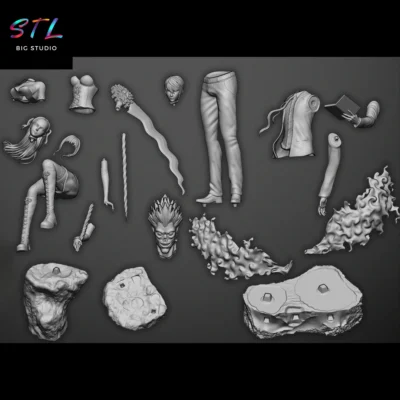 stl misa y light impresion 3d diorama death note
