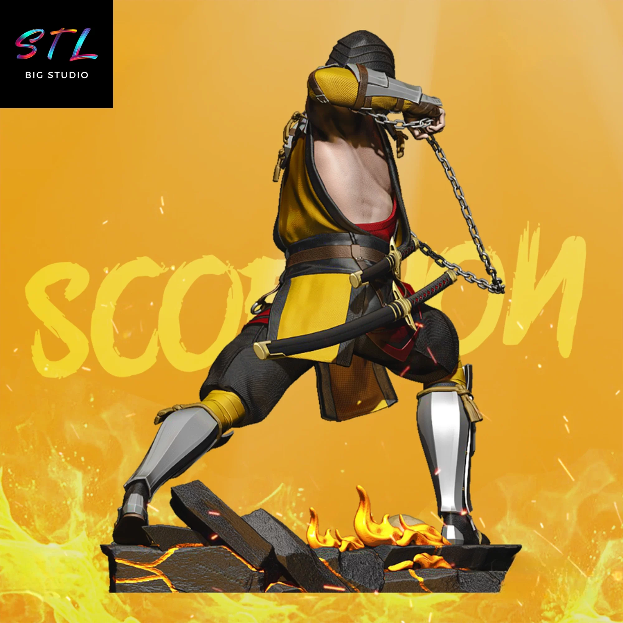 stl mortal kombat scorpion diorama 3d stl mortal kombat scorpion diorama 3d