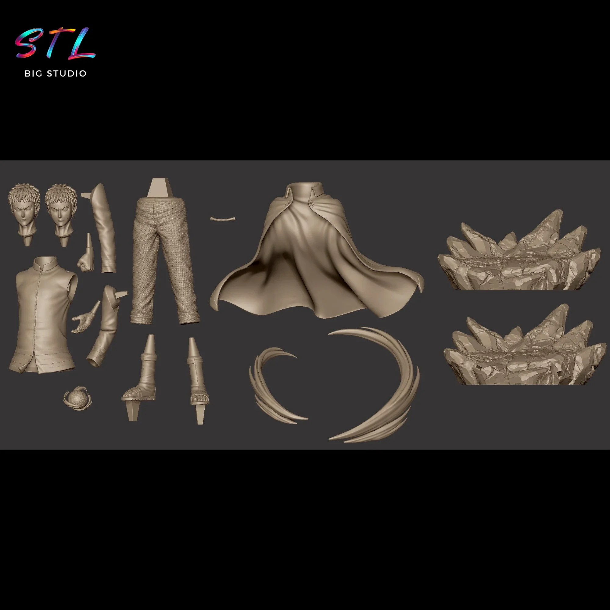 stl naruto hokage figura impresion 3d stl naruto hokage figura impresion 3d