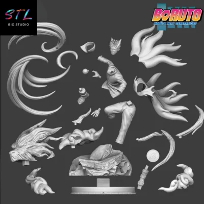 stl naruto modo barion impresion 3d boruto