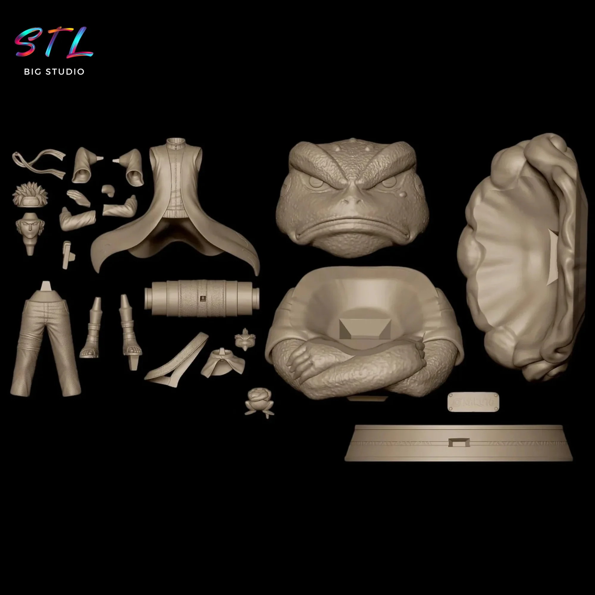 stl naruto y gamakichi impresion 3d stl naruto y gamakichi impresion 3d