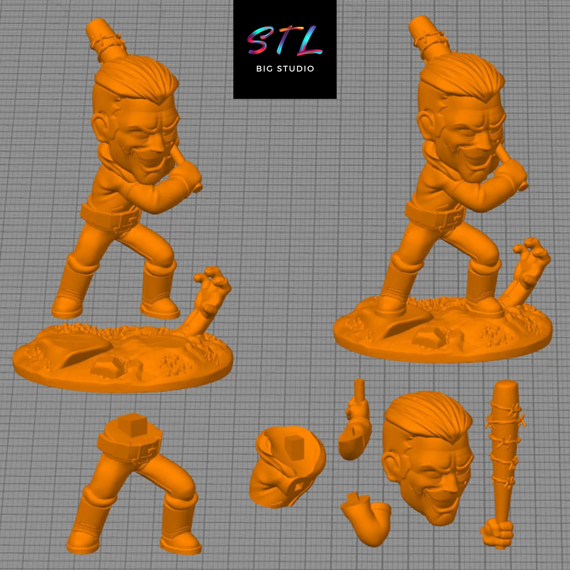 stl negan chibi kawaii imprimir 3d the walking dead stl negan chibi kawaii imprimir 3d the walking dead