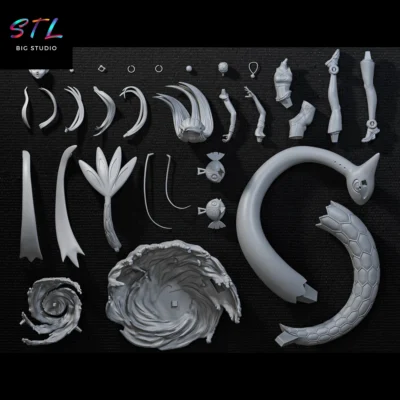 stl nessa y milotic para impresion 3d pokemon