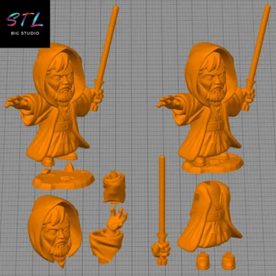 stl obi wan kenobi chibi impresion 3d star wars