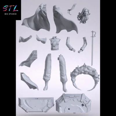 stl olivier armstrong impresion 3d figura fullmetal alchemist