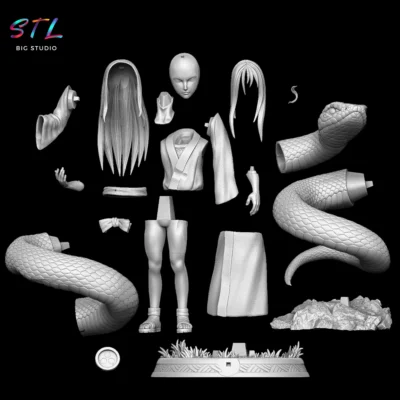 stl orochimaru joven impresion 3d figura naruto shippuden