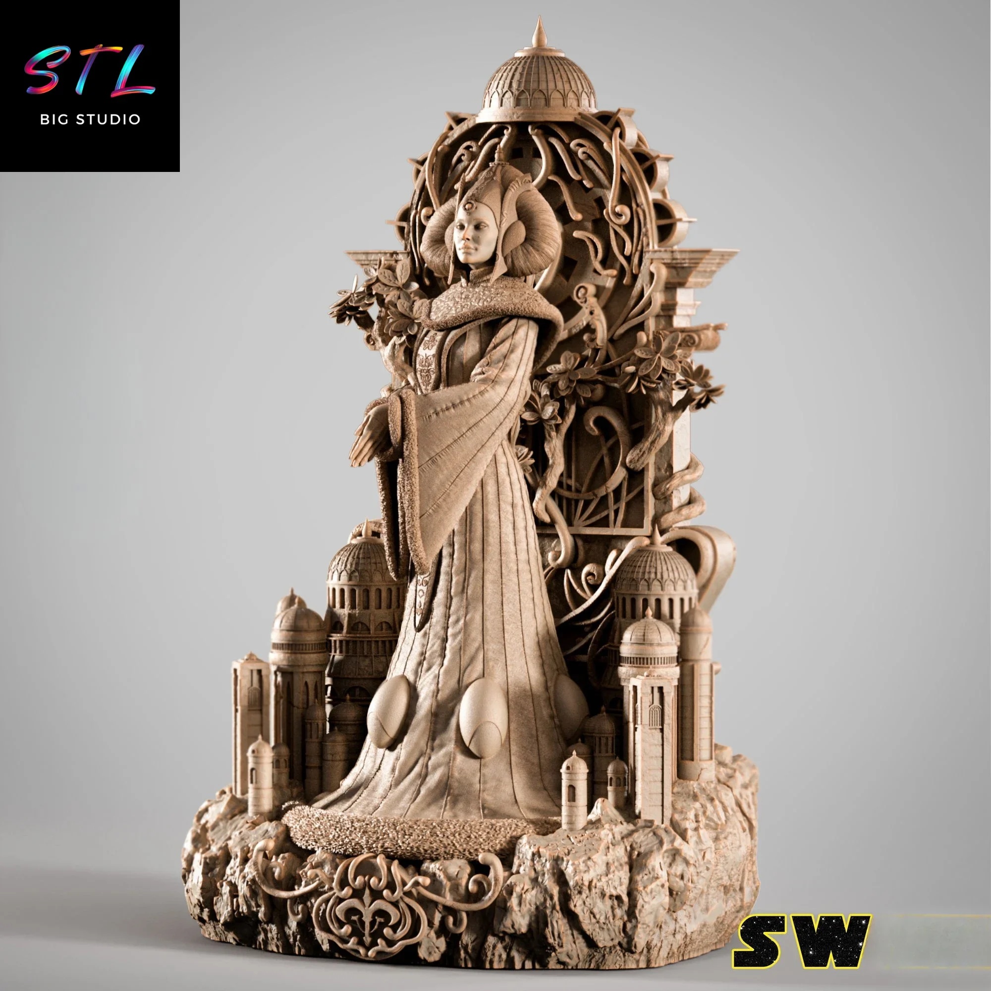 stl padme amidala diorama star wars impresion 3d stl padme amidala diorama star wars impresion 3d