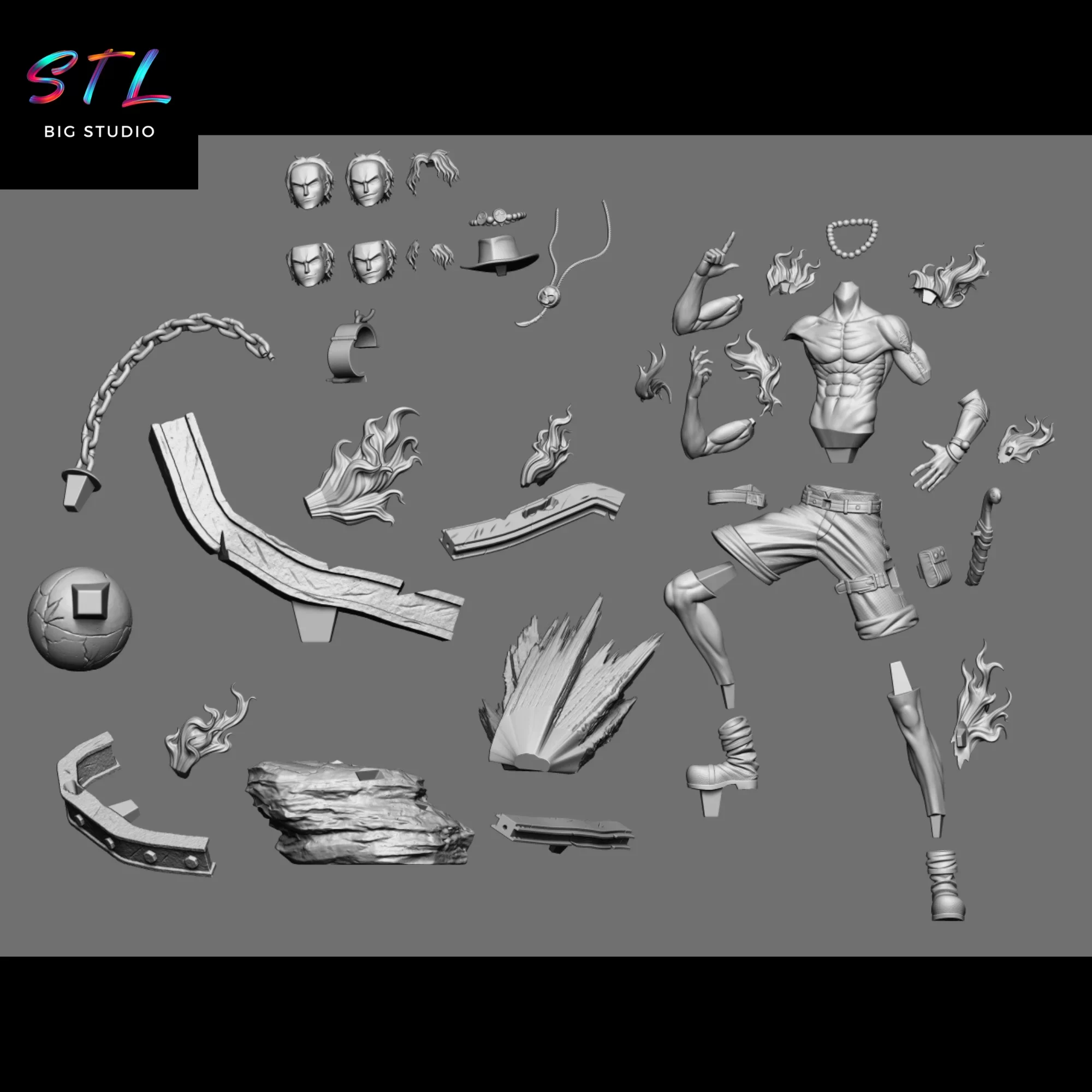 stl portgas d ace diorama one piece 3d stl portgas d ace diorama one piece 3d