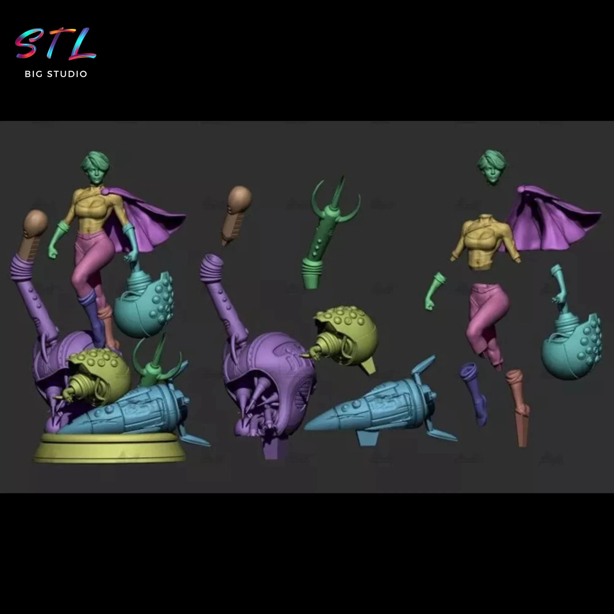 stl power girl stl dc diorama impresion 3d stl power girl stl dc diorama impresion 3d